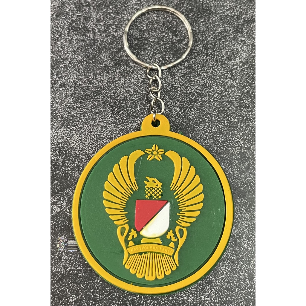 Gantungan Kunci TNI AD Ekapaksi (Bulat) | Keychain | Gantungan Kunci Karet Ekapaksi