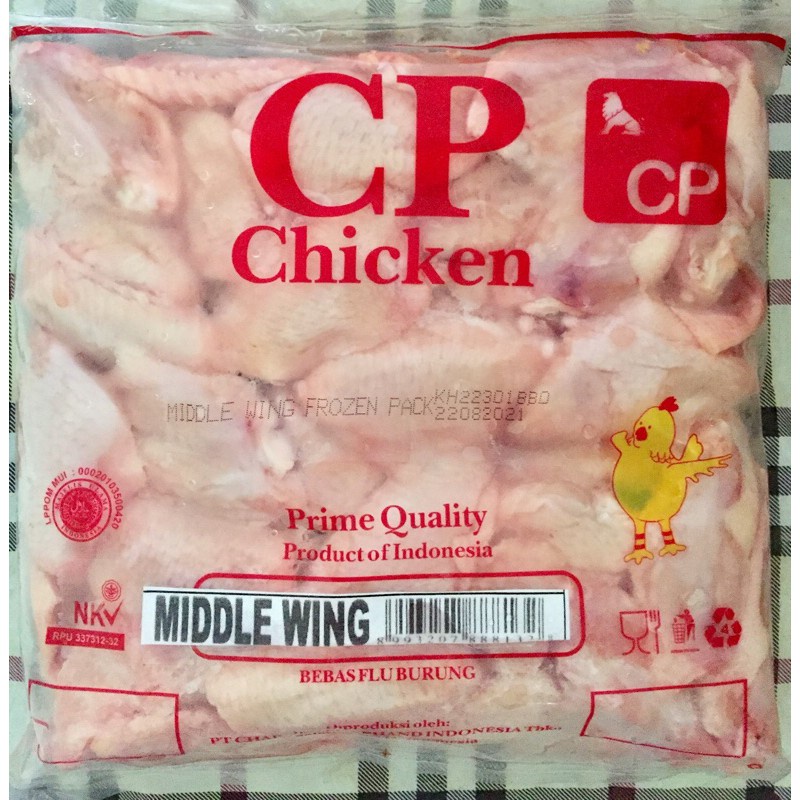 SAYAP AYAM BAGIAN TENGAH CP 1KG HALAL FULL CHICKEN MIDDLE WING BONE-IN CHAROEN POKPHAN FIESTA