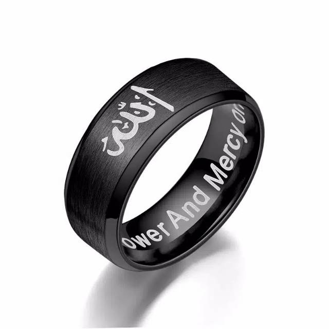 Cincin titanium/couple lafadz Allah warna hitam