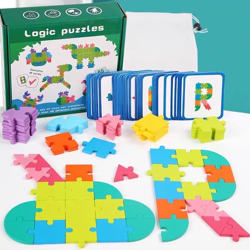 wooden logic puzzle brain activity toys