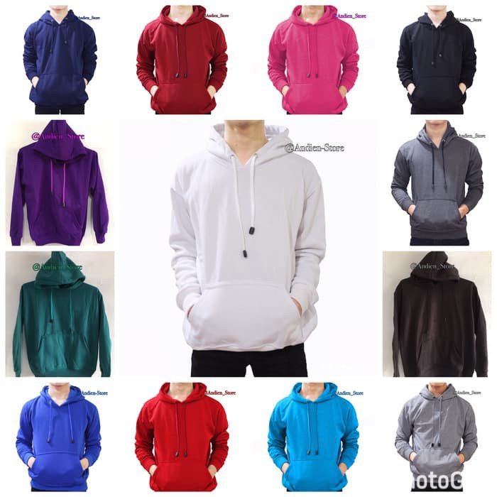 Jaket Polos Hoodie Jumper Polos Putih