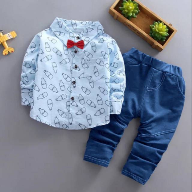 KD ST CACA KS baju anak laki-laki Setelan baju anak umur 3 4 5 tahun pesta anak cowok lucu Lebaran/t