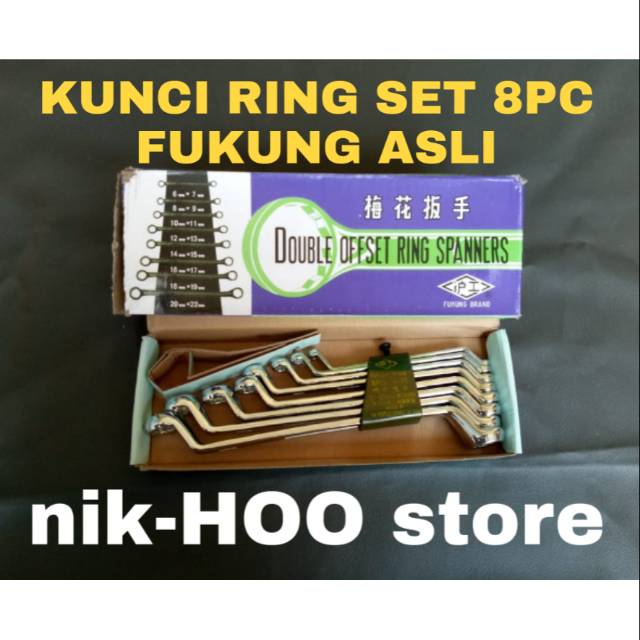 Kunci Ring Set 8 Pcs Fukung Asli / Double Offset Ring Spanners / Fukung