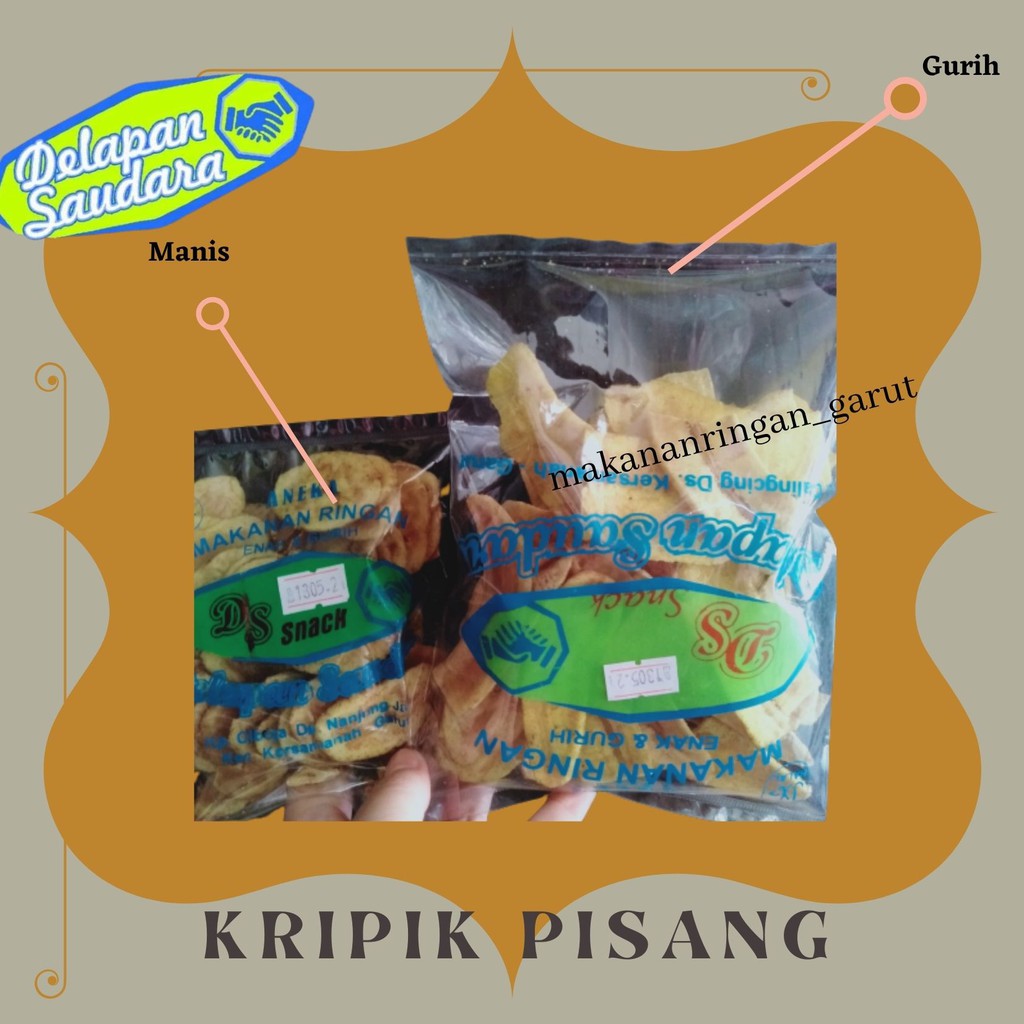 

TERMURAH Keripik Pisang Gurih dan Manis Original Cemilan Pedas Khas DS Garut Kripik