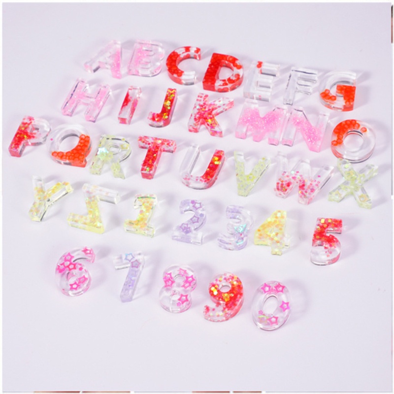 SIY  1 Set DIY Crafts Jewelry Making Tools Crystal Epoxy Resin Mold Alphabet Letters Numbers Pendants Casting Silicone Mould