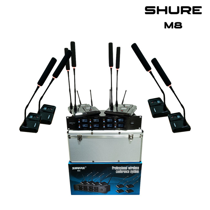 MIC MEJA WIRELESS SHURE M-8 MIC CONFERENCE (8 mic podium wireless)