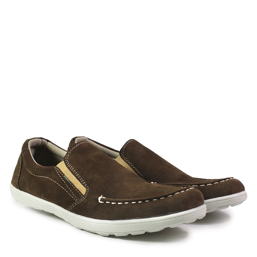 Sepatu Selop Pria Kickers Askos Tan Suede Slop Formal Kasual Kerja Slip On Santai Fashion Shoes