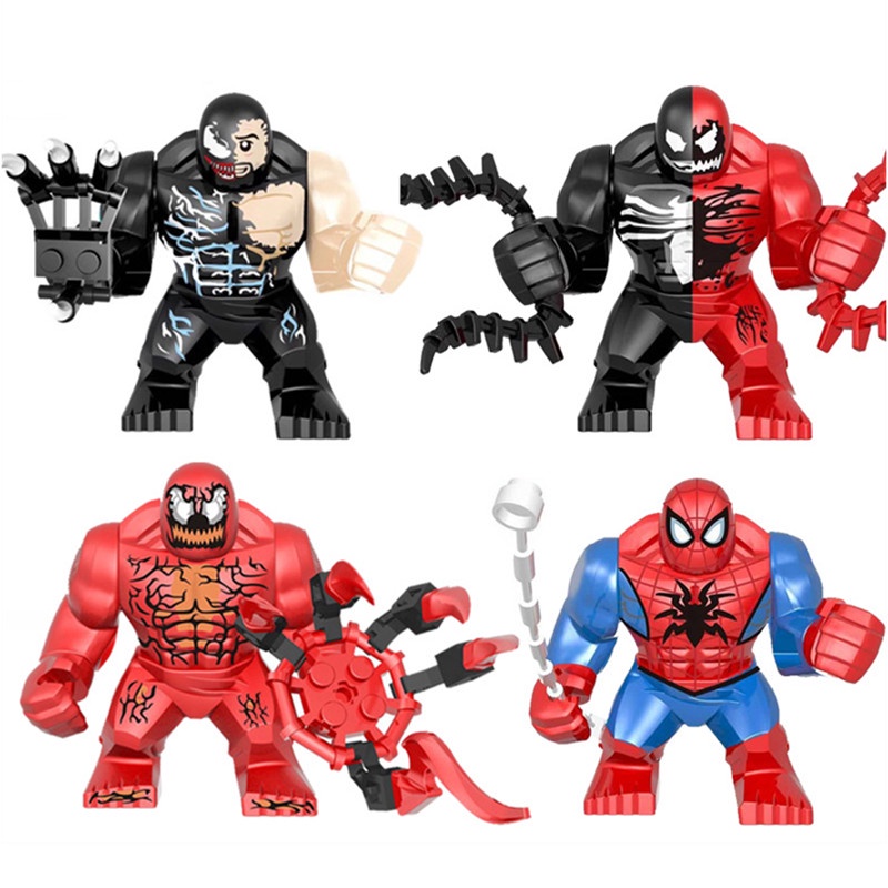 1pc Mainan Balok Bangunan Model Avengers Venom Spiderman Bahan ABS Untuk Hadiah Anak