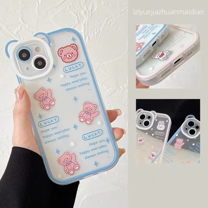 Soft Case Transparan Motif Beruang Untuk IPhone 13pro / mini 12promax / SE2 2020 / 11pro MAX / 6S / 7 / 8plus / XR