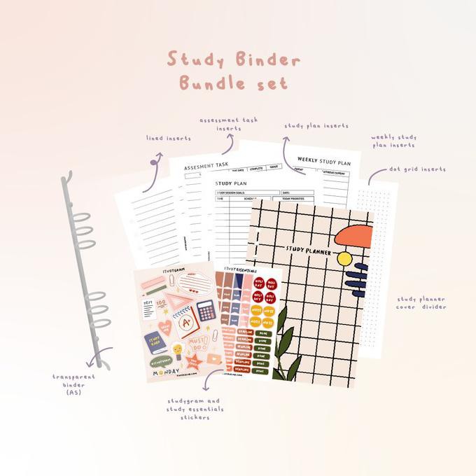 

✨BISA COD✨ Paperie Lab - Study Plan Bundle Set Planner Binder