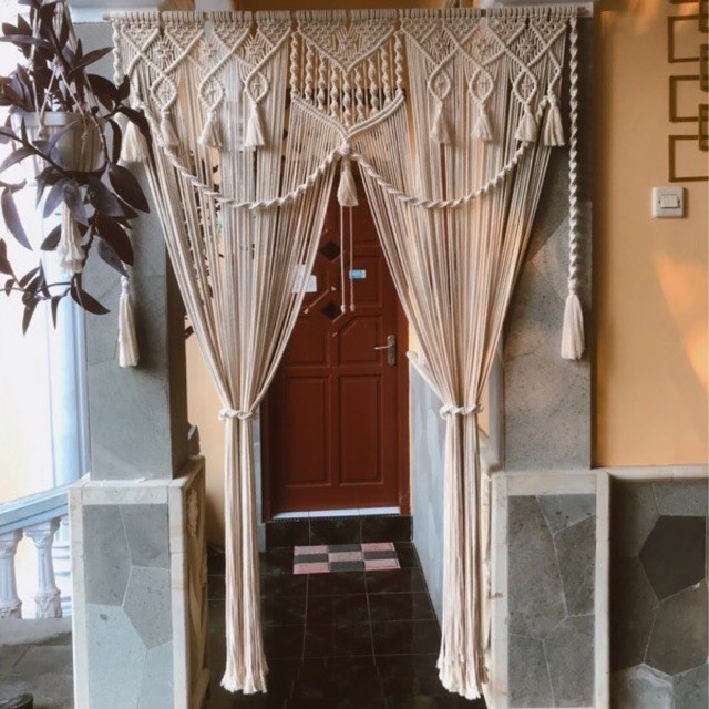 TIRAI MACRAME PREMIUM MURAH - CURTAIN MACRAME TIRAI PINTU TIRAI JENDELA