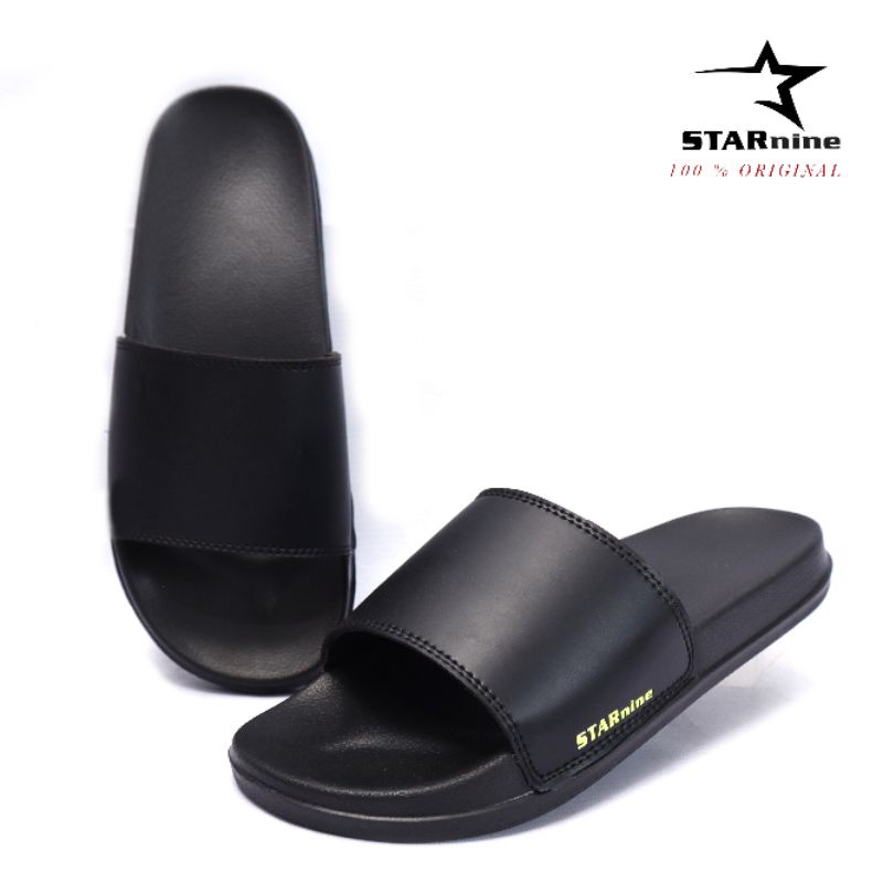 STARnine stsn002 hitam hijau-Sandal slide/sandal pria/sandal slop-3