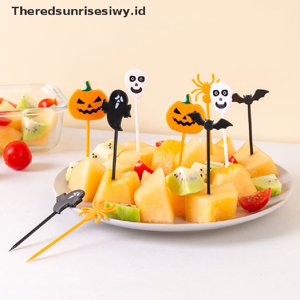 # Alat Rumah Tangga # 6 / 10Pcs Garpu Buah / Kue Portabel Bahan Plastik Desain Ultraman Untuk Halloween