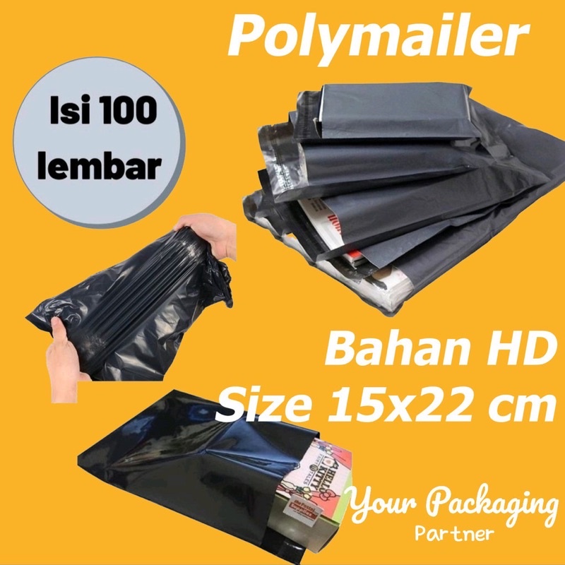 Plastik Polymailer Ukuran 15X22 Isi 100 Pcs - Plastik Lem - UA