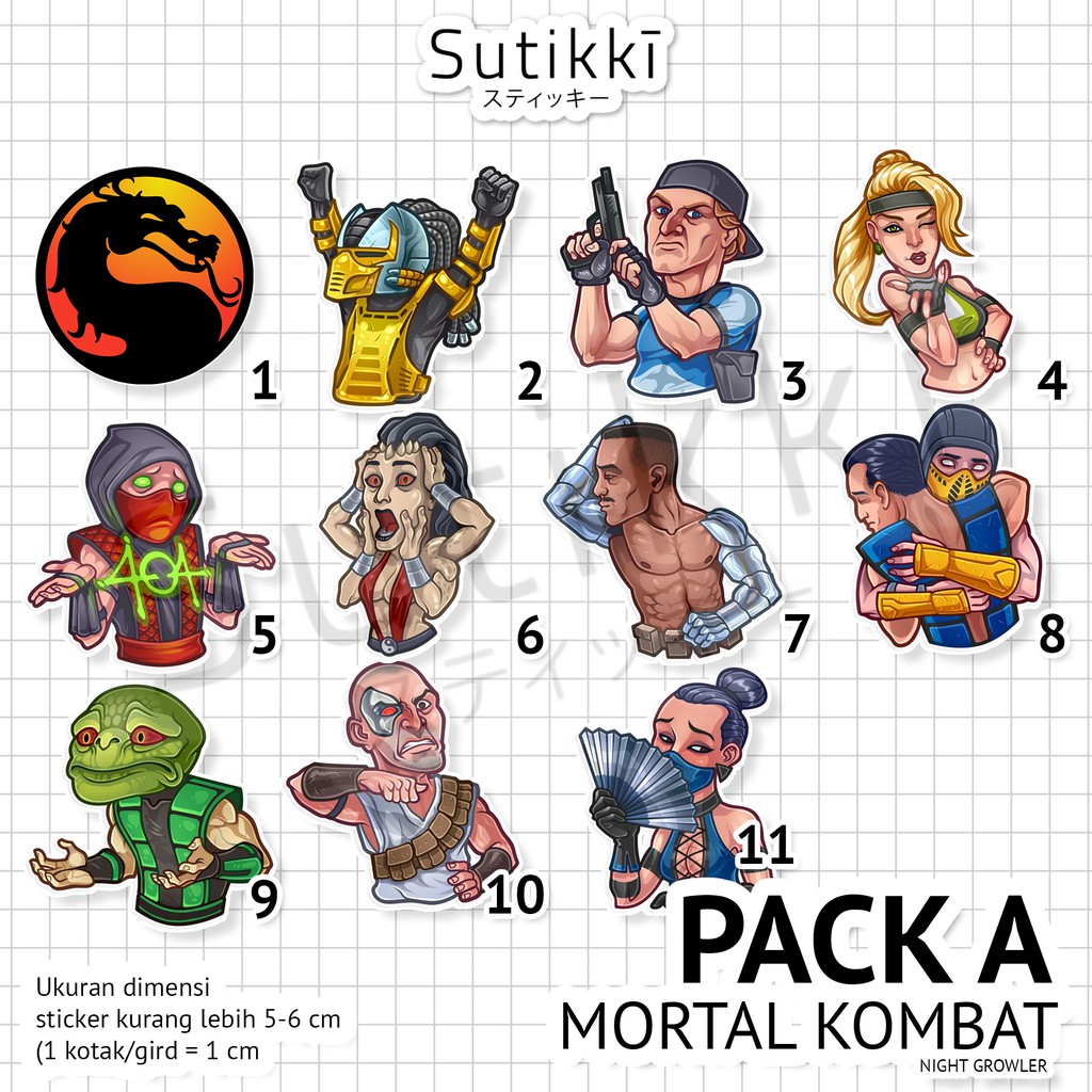 Sutikki | Sticker Pack Mortal Kombat 11 12 Stiker Laptop Vinyl  | Video Game BD PS4 PS5 HBO Film