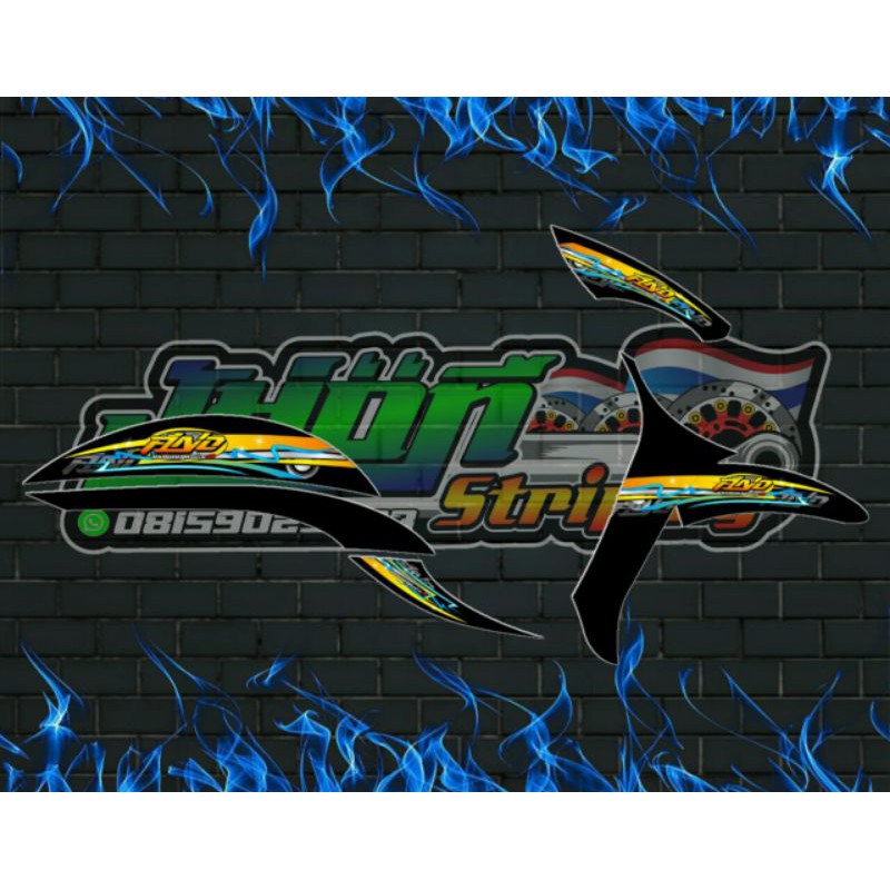 STRIPING STICKER FINO GRANDE,PREMIUM,FI,125 TRANSPARAN FLAMING SHOT