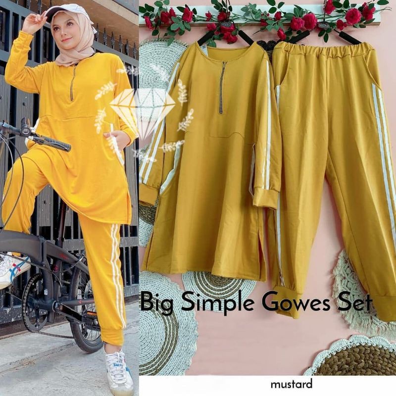 SET CELANA SIMPLE GWS, BABYTERRY, GAMIS HIJAB MUSLIM, SETELAN OLAHRAGA