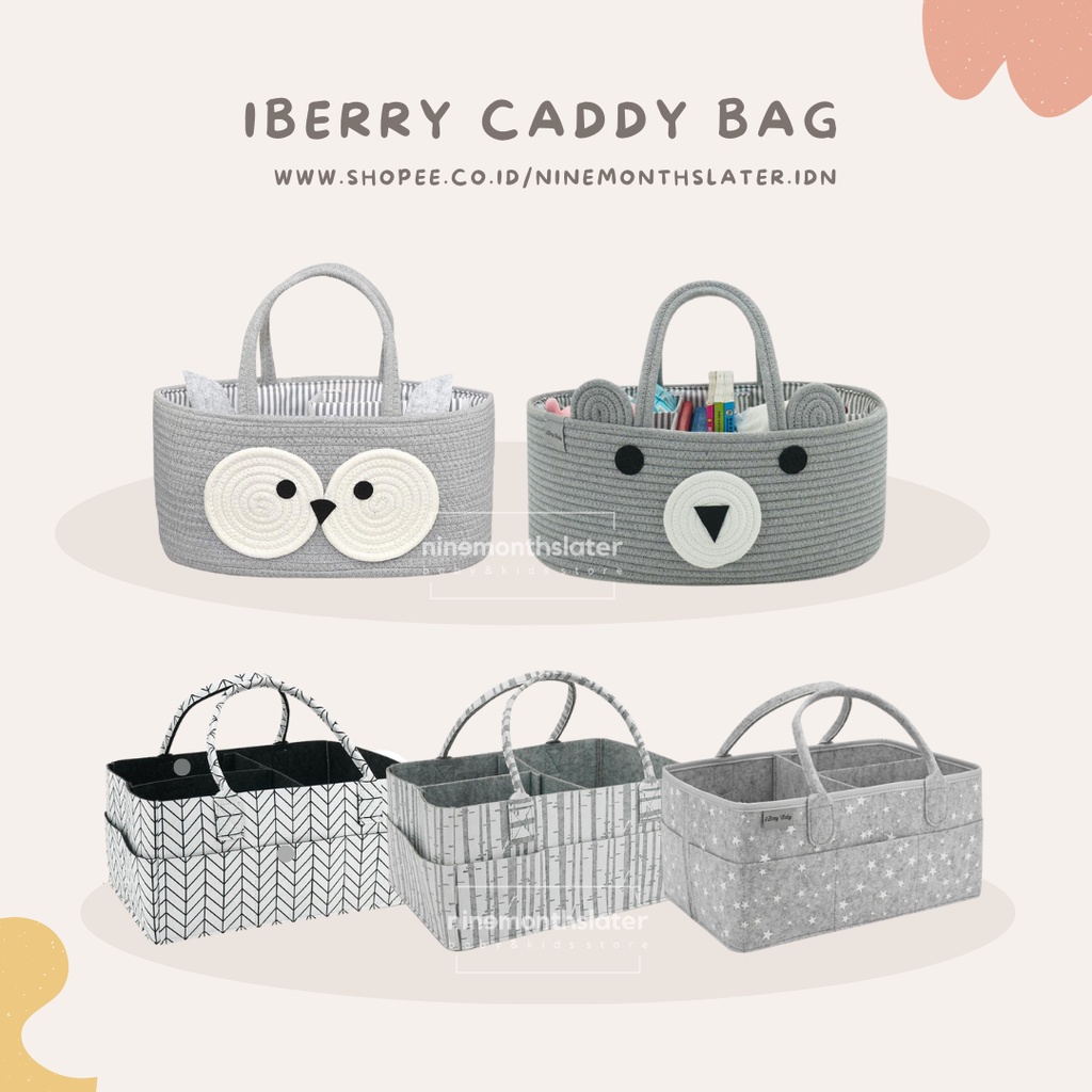 iBerry My Size Multipurpose Caddy Bag dengan Tutup Diaper Tas Stroller Organizer Baby Perlengkapan Anak Bayi Storage with Flap Closure