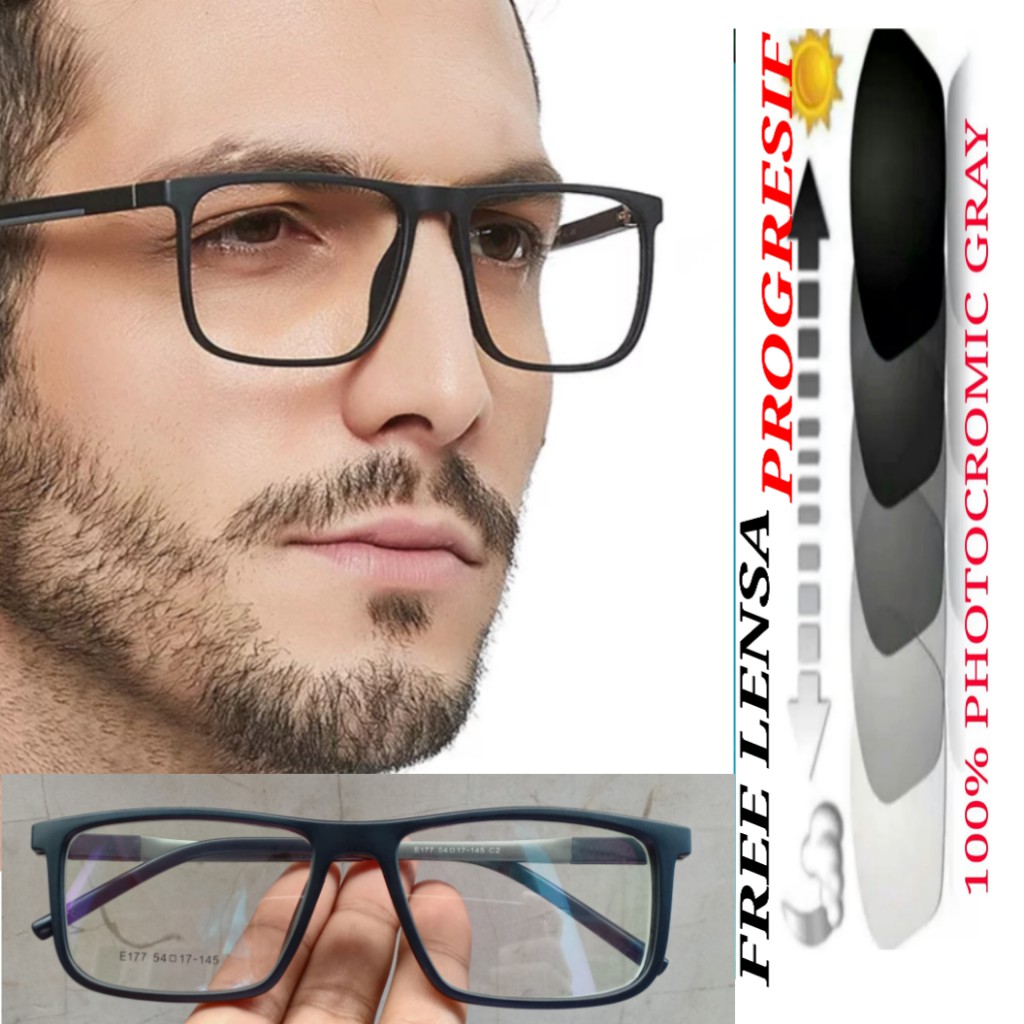 Kacamata Baca progresif photocromic gray TR90