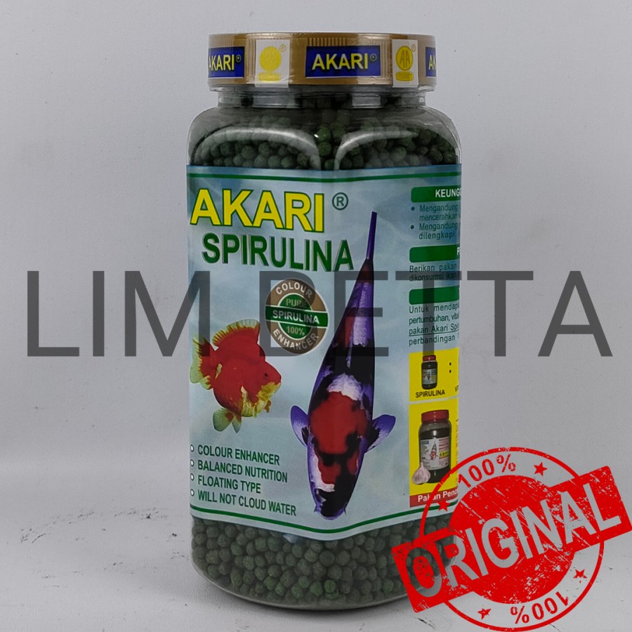 AKARI SPIRULINA 300 GRAM SIZE 2 MM / MAKAN KOI DAN KOKI