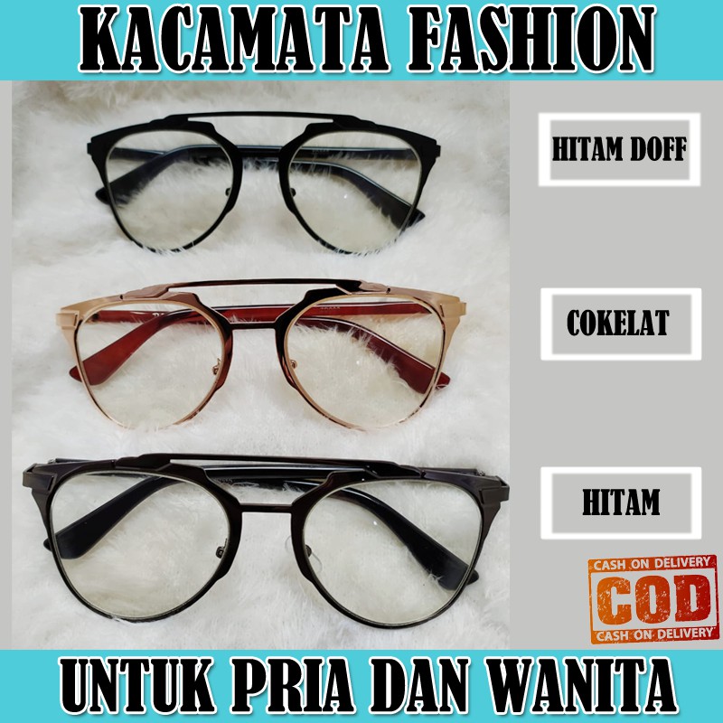 Kacamata Fashion Wanita Pria Kaca mata Gaya Ala Korea Glasses Unisex Kaca mata Transparan Wanita