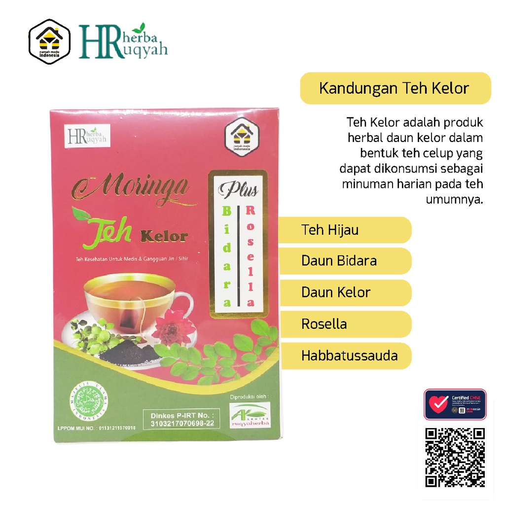 Teh Daun Kelor Original 100%  Teh Celup Minuman Herbal | Teh Herbal | Teh Hijau Diet | Teh Daun Kelor | Minuman Segar | Teh kelor | Isi 25 Pcs