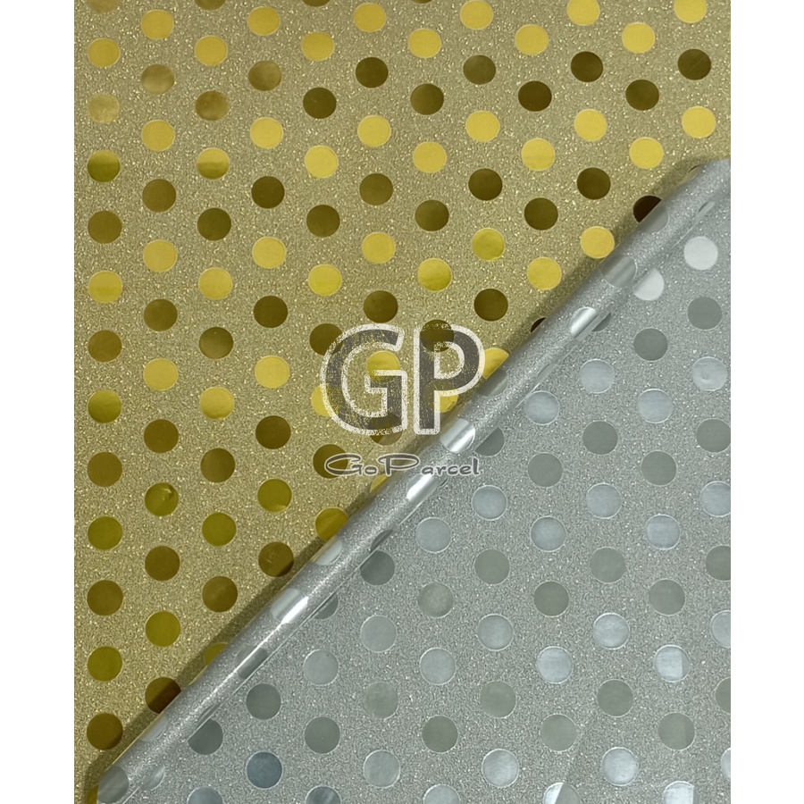 ( 3 Lembar ) PLASTIC METALLIC GLITTER POLKADOT - PLASTIK GLITER METALIK SHINY MENGKILAP DOTS ONDE POLKA POLKADOTS