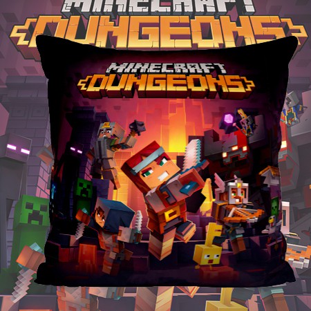 Sarung Bantal Kotak Fullprint Minecraft Dungeons