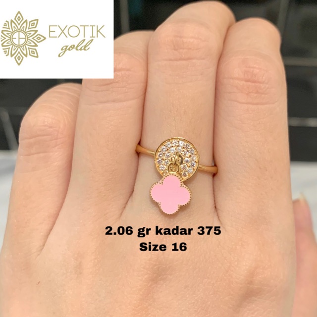 Cincin emas LV pink kadar 375 berat 2.06 gram