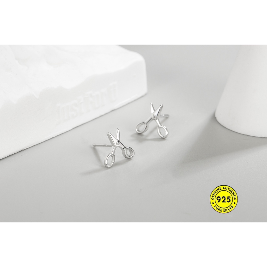 Anting Tusuk Sterling Silver 925 Desain Gunting Mini Untuk Wanita