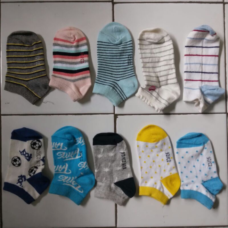 Kaos kaki anak non jempol motif polos warna lucu umur 1 - 2,5 tahun