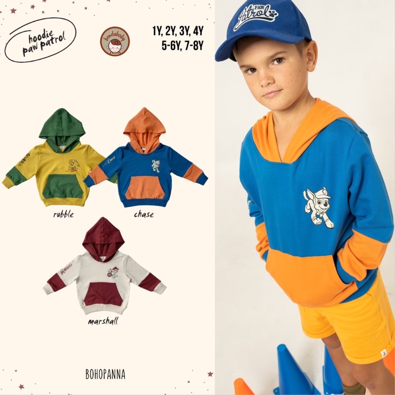 Bohopanna Hoodie Paw Patrol Unisex 1-10thn / Jaket Anak