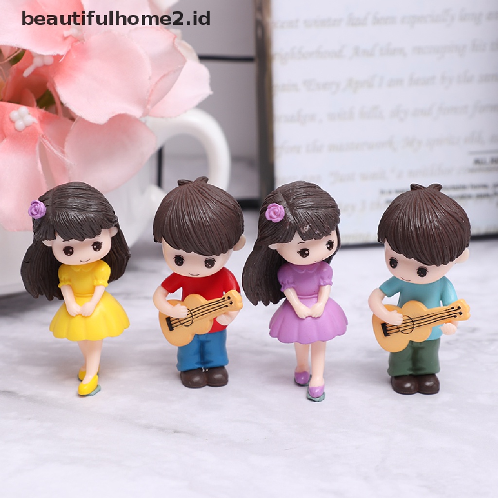 (Beautifulhome2) Buku Literatur Bahasa MandarinId 2pcs / set Miniatur Gitar Untuk Pasangan