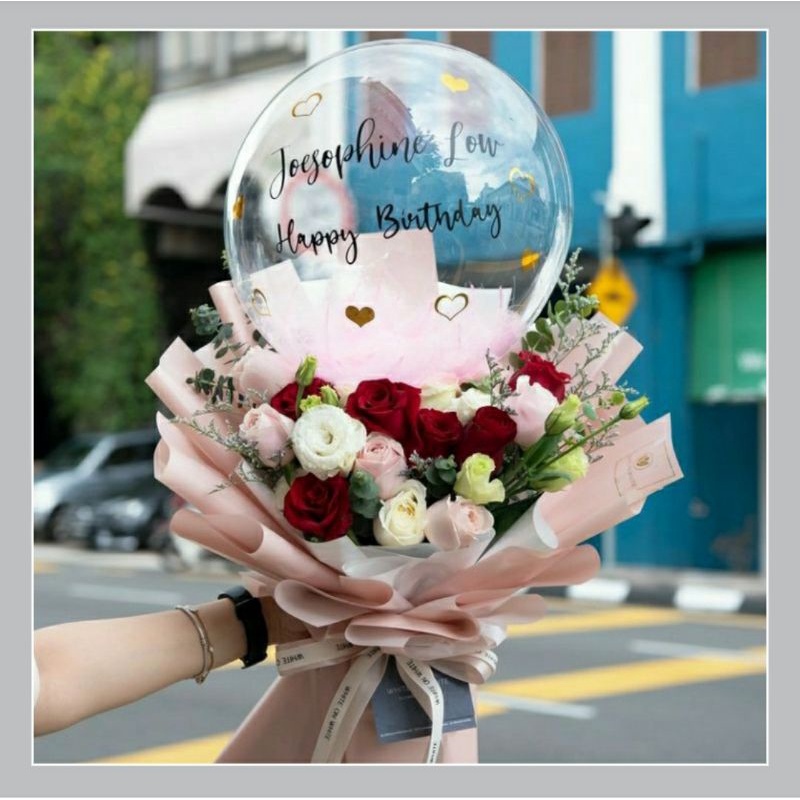 BUKET BUNGA BALON/HAND BOUQUET FLOWER BALLOON/BUKET WISUDA ULANG TAHUN