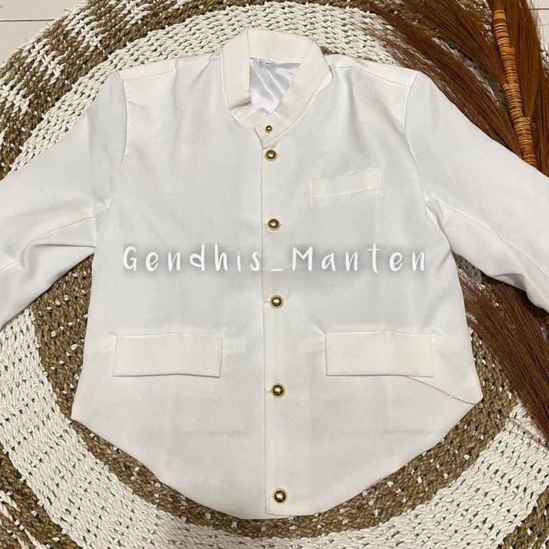 Baju Beskap Jawa, Model Jogja - Warna Putih