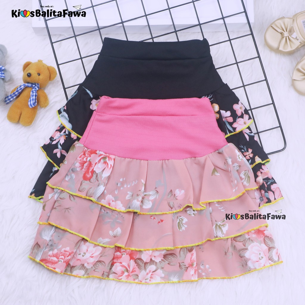 Sasha Skirt uk 2-3 Tahun / Rok Anak Perempuan Murah Skirt Pendek Polos Kaos Lucu Grosir Pakaian Adem