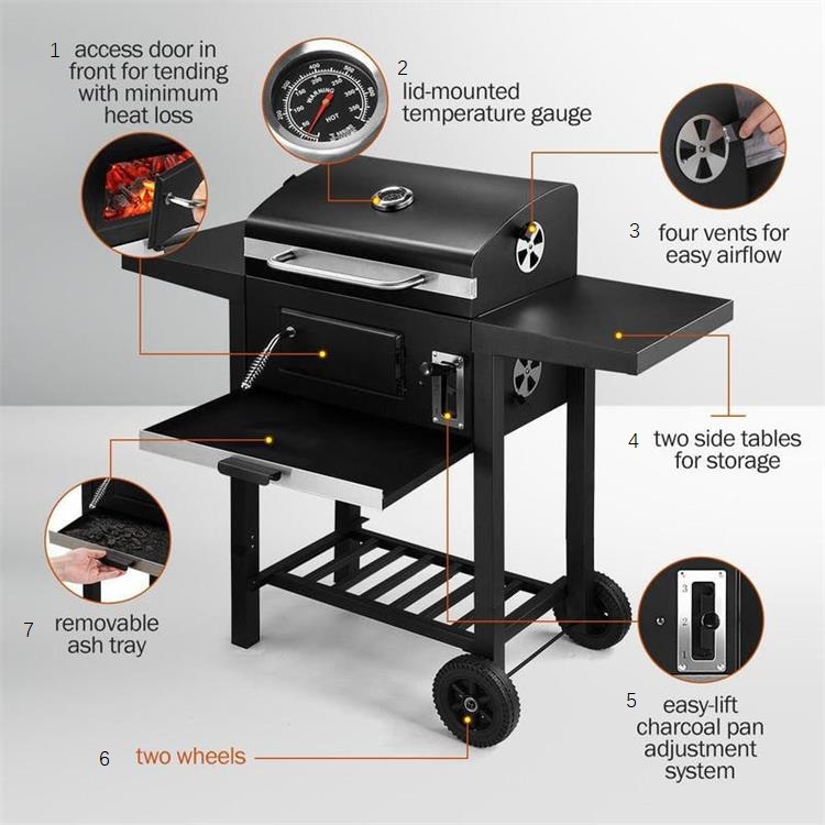 Multifunctional Barberque Alat Panggang Arang Grill BBQ Smoker