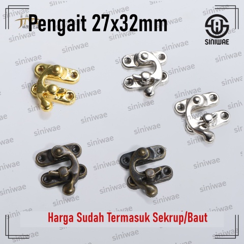 Kunci Pengait Box 27x32 mm Gembok Box Kuncian Kotak Mahar Seserahan Perhiasan Gold Silver Antik