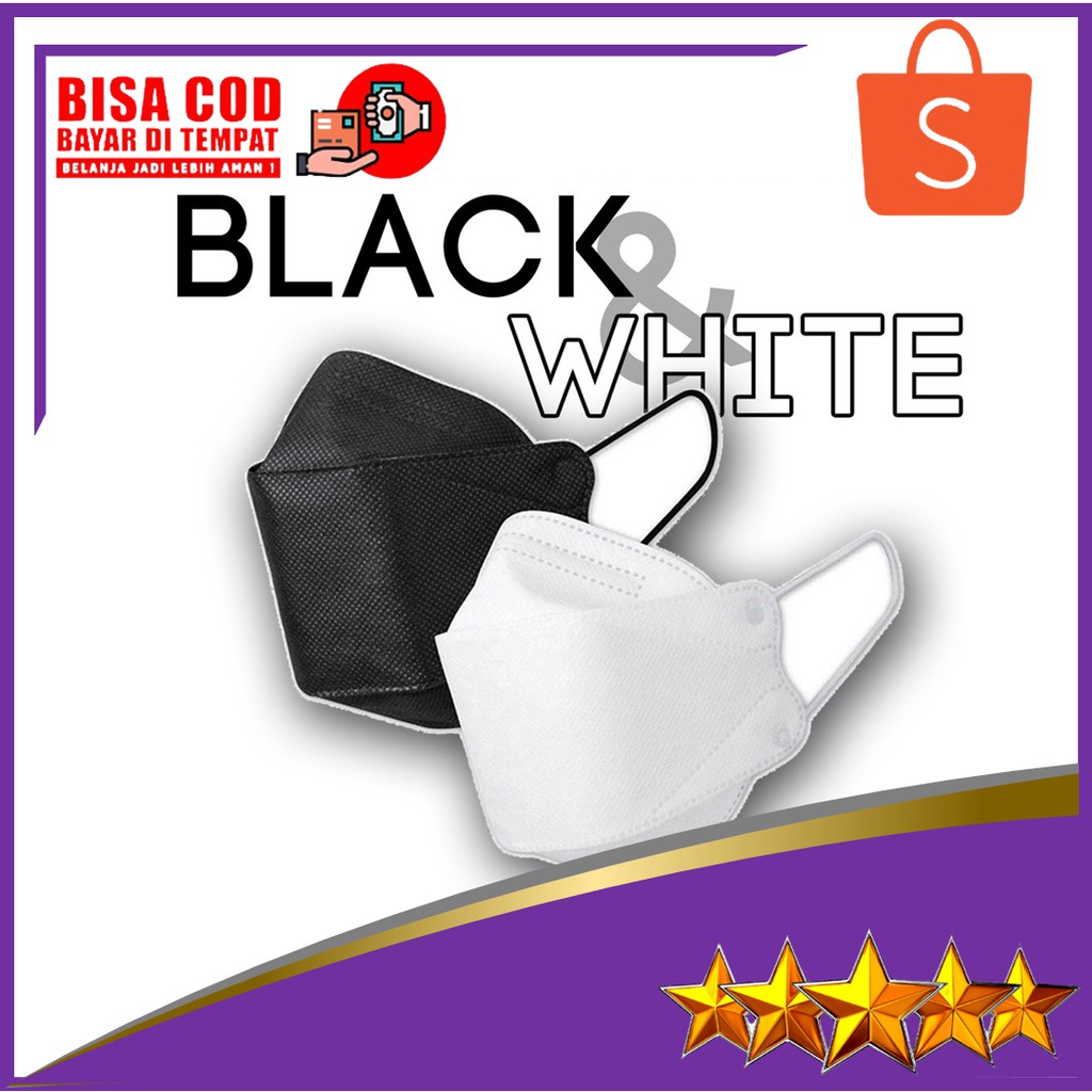 Masker KF94 Hitam, Putih | Masker Mouson Korea | Masker medis original bahan tebal[terlaris]