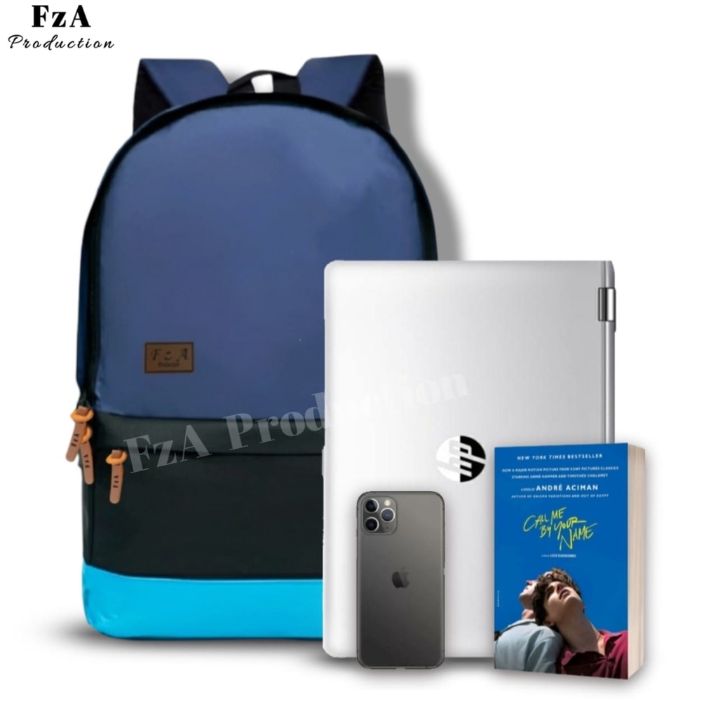 Tas Ransel Punggung Distro Casual Pria Wanita / Tas Ransel Laptop Original FzA FREE Tas Slempang Sporty