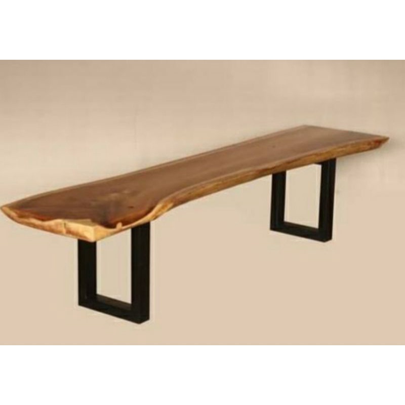 Bangku kayu trembesi kaki besi | bangku panjang