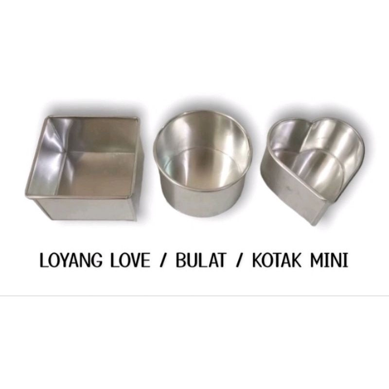 loyang love / kotak / bulat / sakura / oval mini