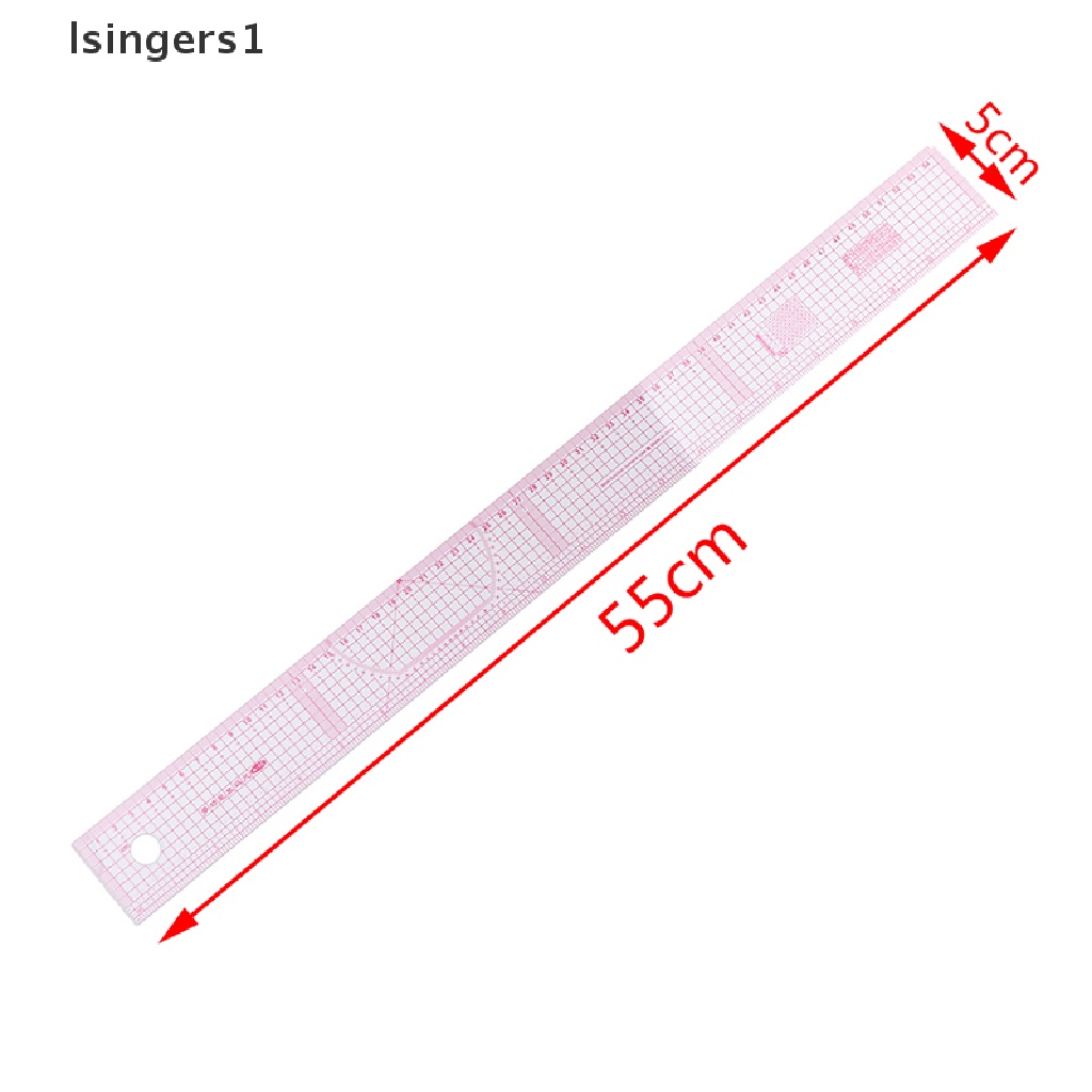 (lsingers1) Penggaris Lurus Dua Sisi Ukuran 54cm Untuk Tukang Jahit