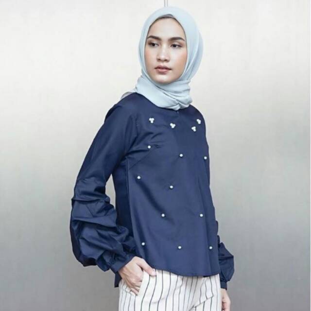 Luna Blouse Navy XL by Wearing Klamby