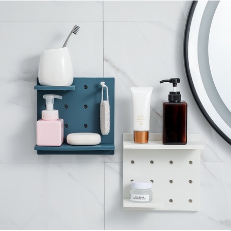 Rak Dinding Pegboard Organizer wall organizer Wall Shelf Tanpa Paku-6