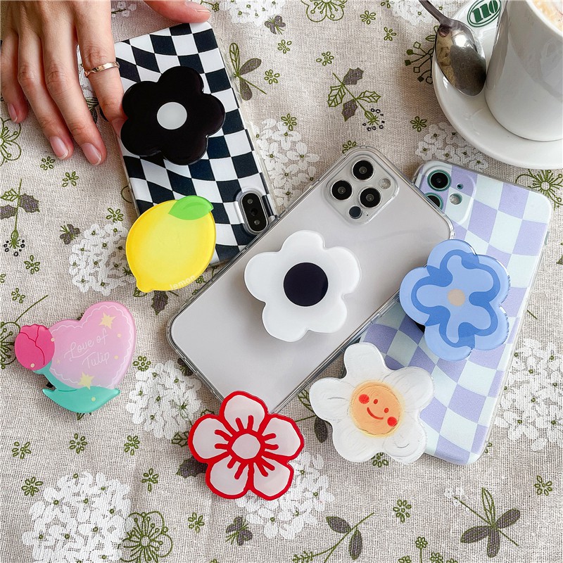 Griptok Resin Bunga Phone Holder Flower Universal Korean Pop Grip Tok Socket Hp