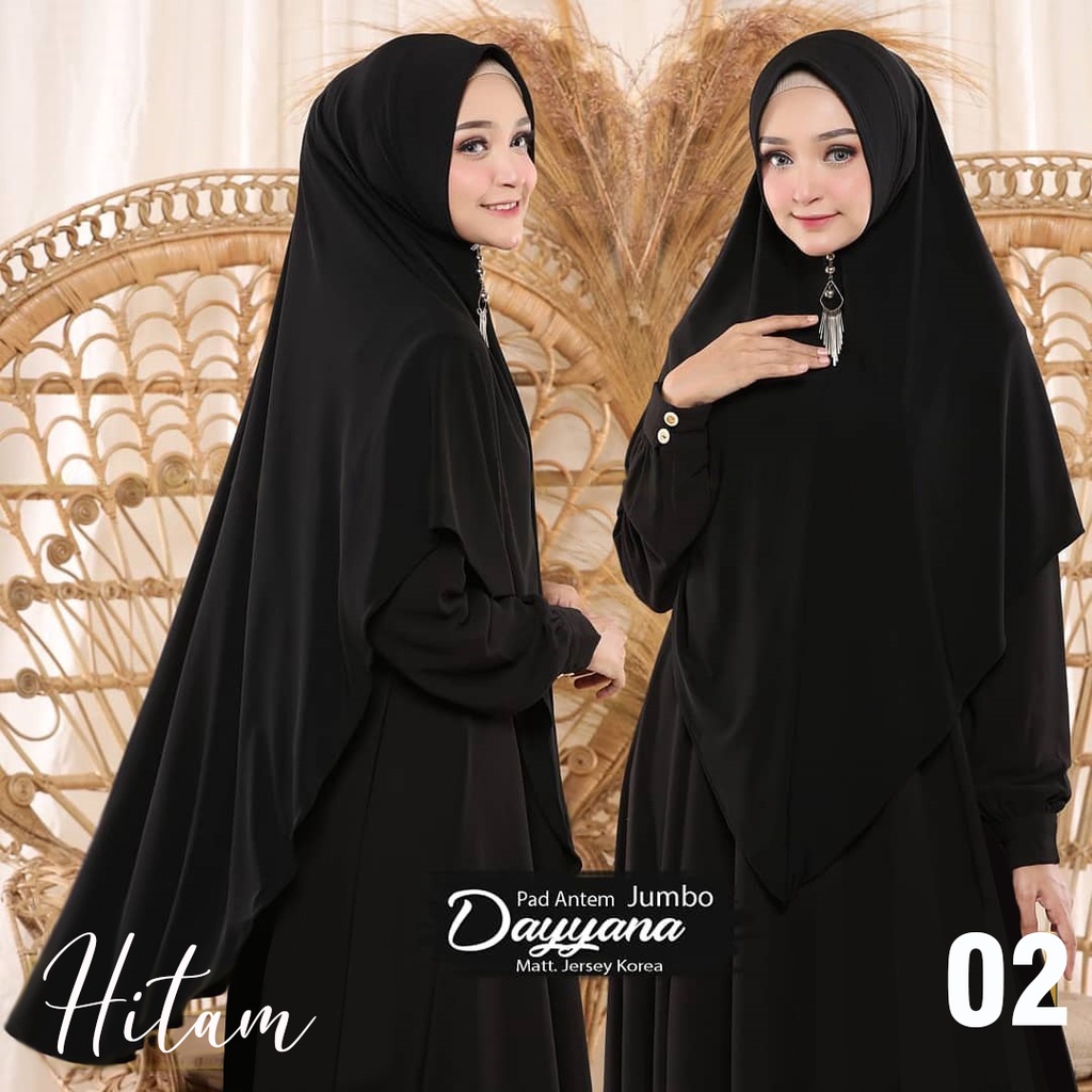 Jilbab Khimar Hijab Syari Kerudung Bergo Jumbo Jersey Dayyana-1
