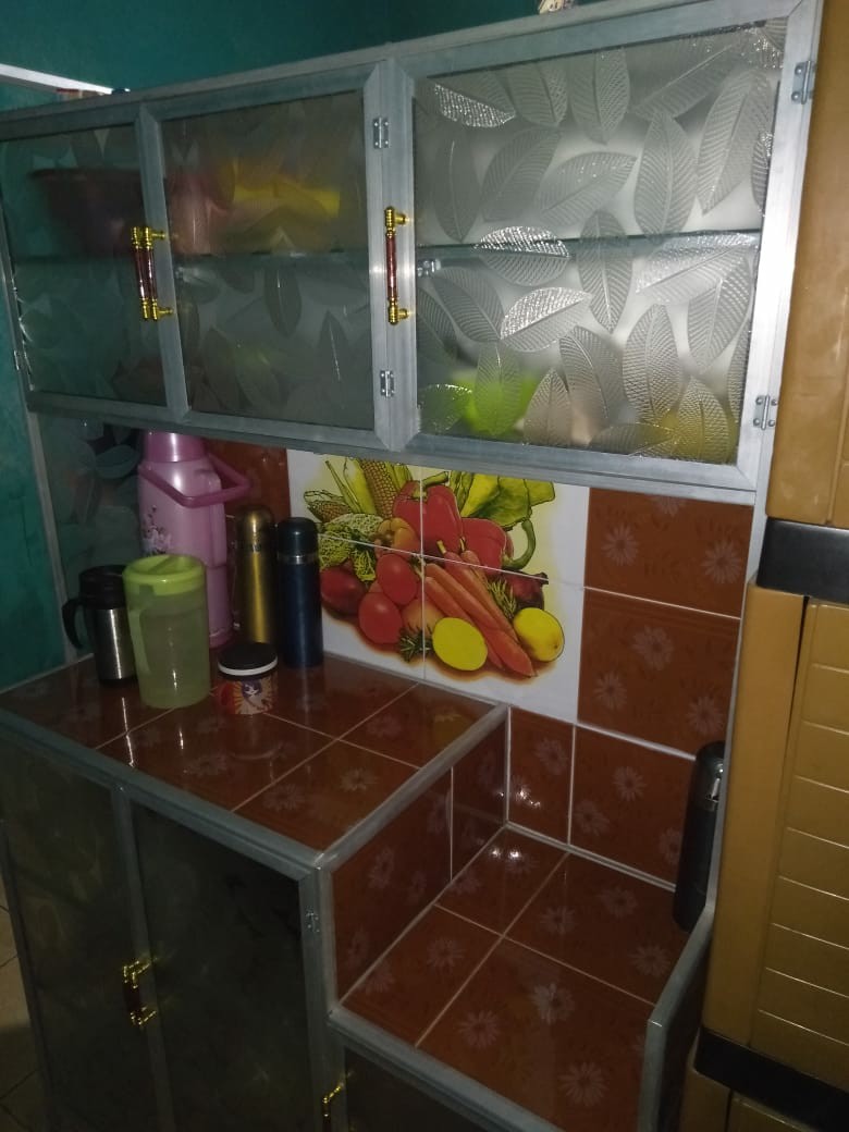 Rak Piring Magic Pintu 3 Alumunium Keramik Lemari Dapur Kitchen Set