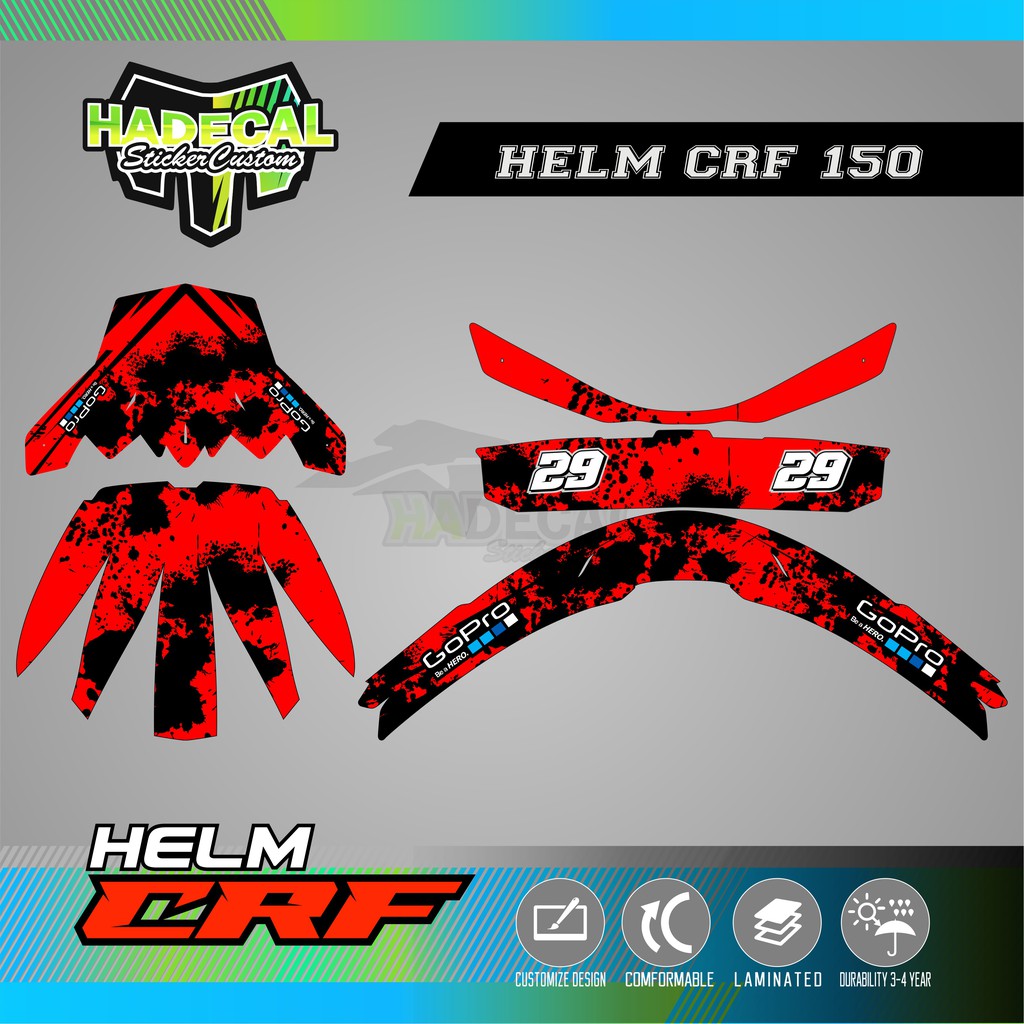 DECAL STICKER HELM CRF 150 DIRTY