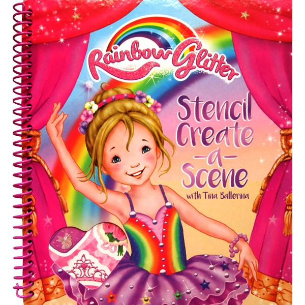 

(DOOD-STENC-RAINB-BALLE) Rainbow Glitter Stencil Create a Scene with Tina Ballerina